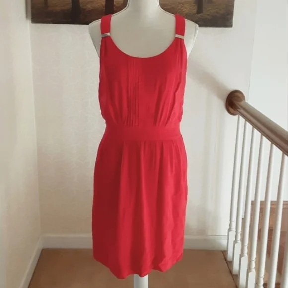 WHBM Fully Lined Flame Red Dress with Pockets Size XS - Picture 2 of 12